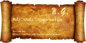 Máthé Gabriella névjegykártya